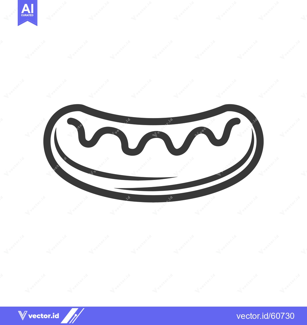 Premium Vector dari Line drawing of a single hotdog with sauce