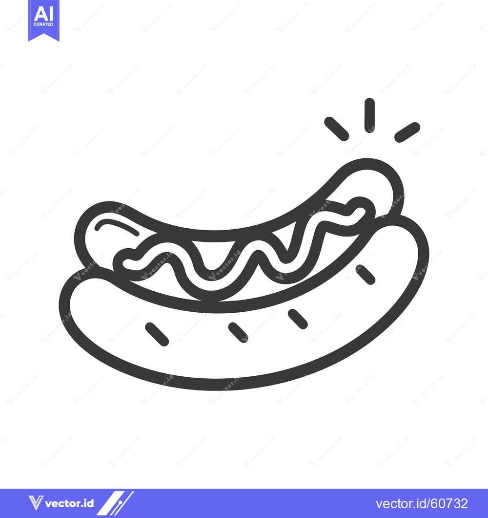 Premium Vector dari A Simple Line Drawing Of A Hot Dog