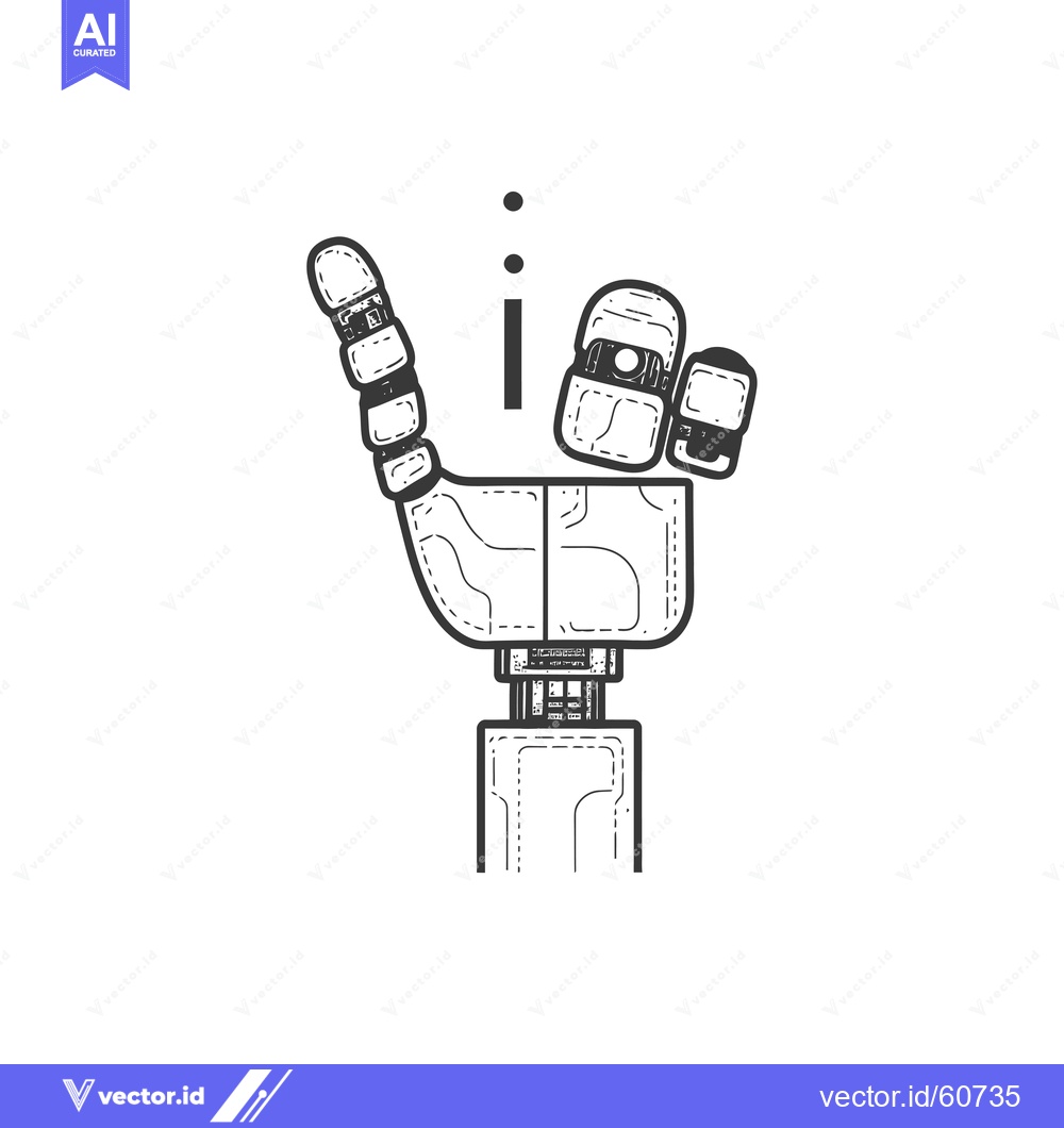 Premium Vector of A Sketch of a Robotic Hand with a Circuit Board Design