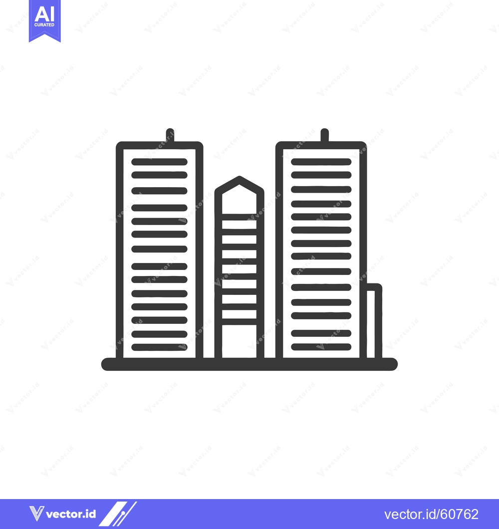Premium Vector of Modern Cityscape Three Tall Buildings Design