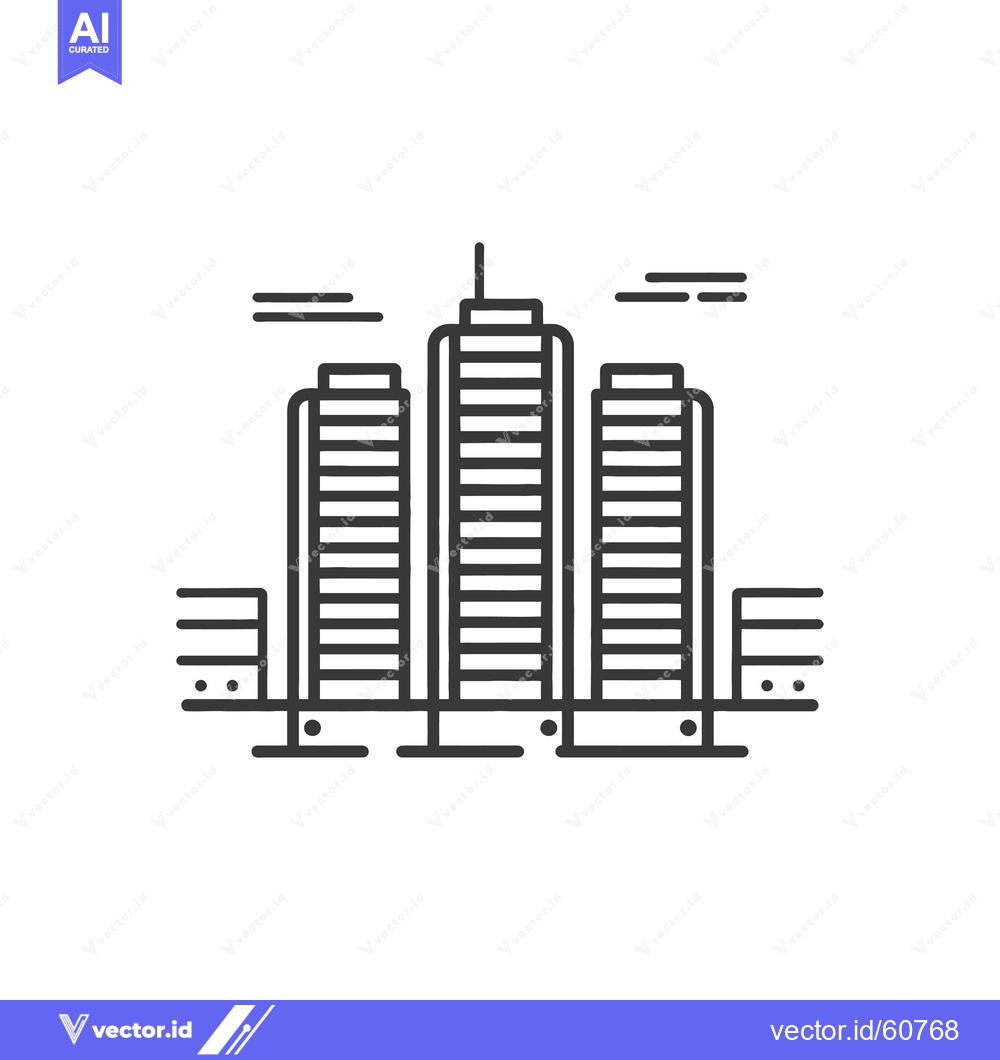 Premium Vector of Modern City Skyline Three Tall Buildings Design