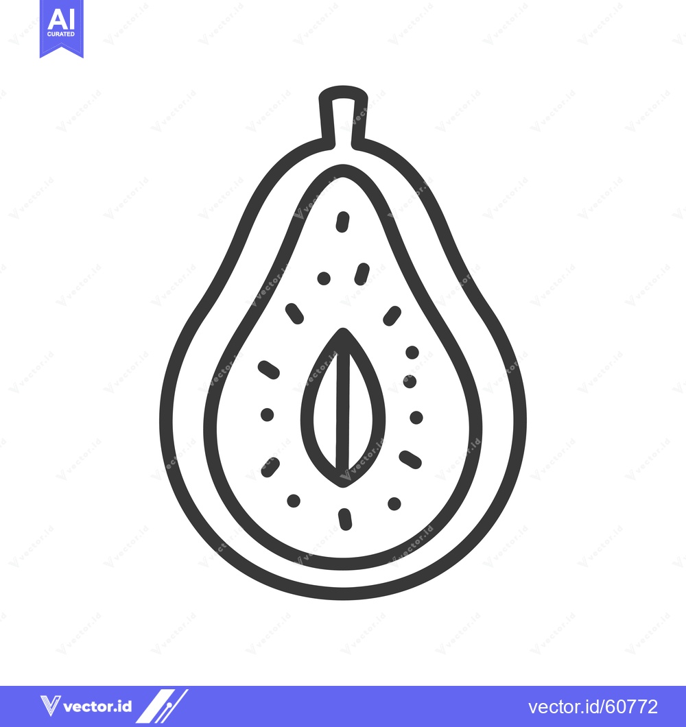 Premium Vector dari Halved pear showing seed and texture details