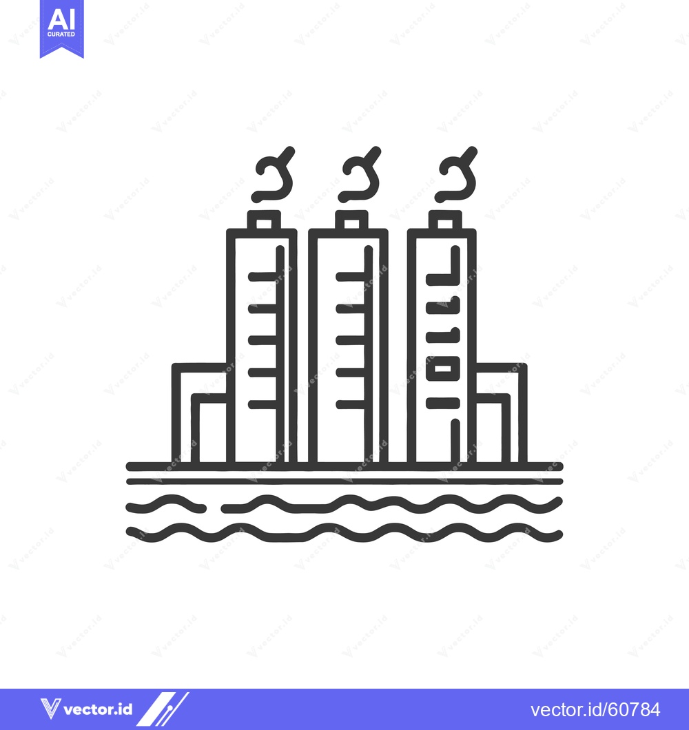 Premium Vector dari Industrial Power Plant By The Waterside