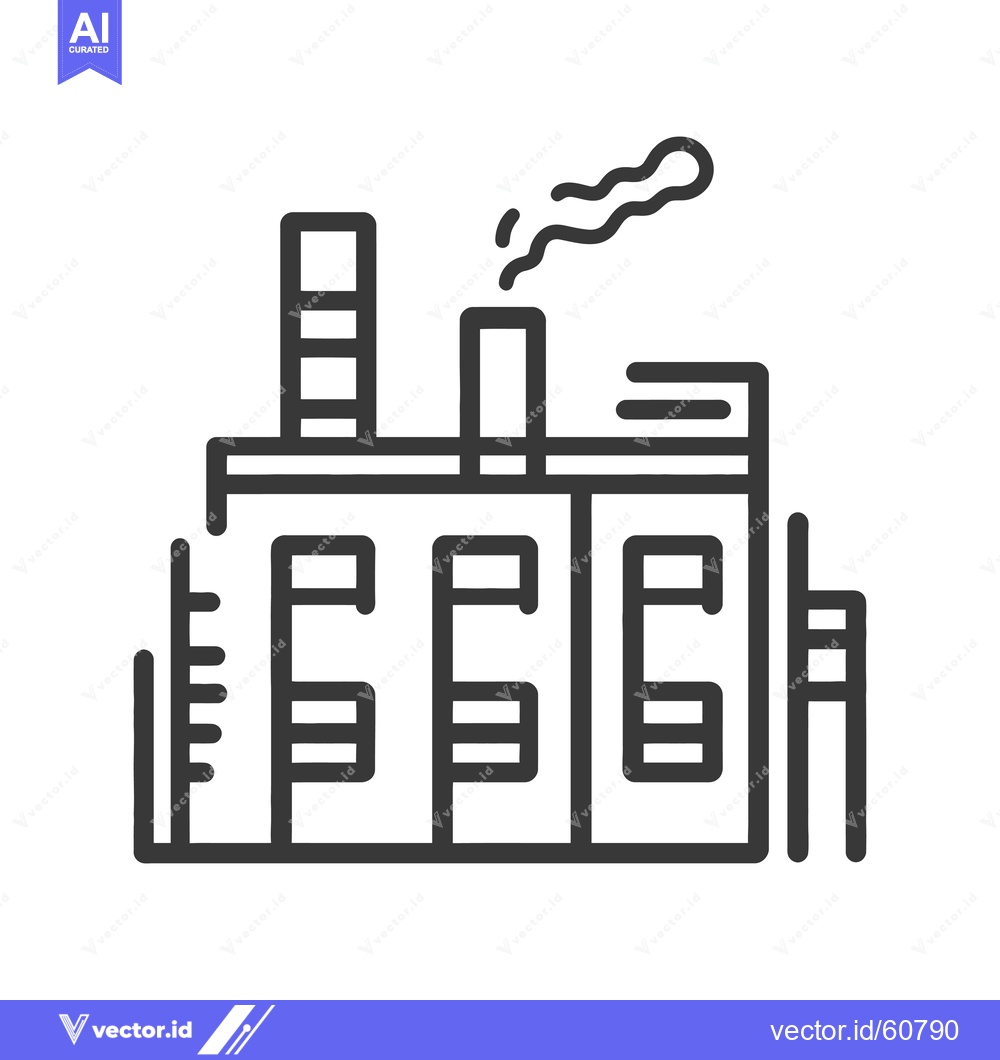 Premium Vector of Factory Building Illustration Showing Industrial Structure