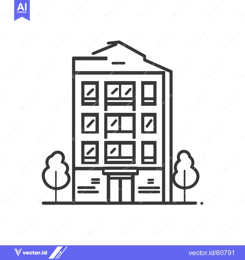 Premium Vector dari Apartment Building Illustration With Trees