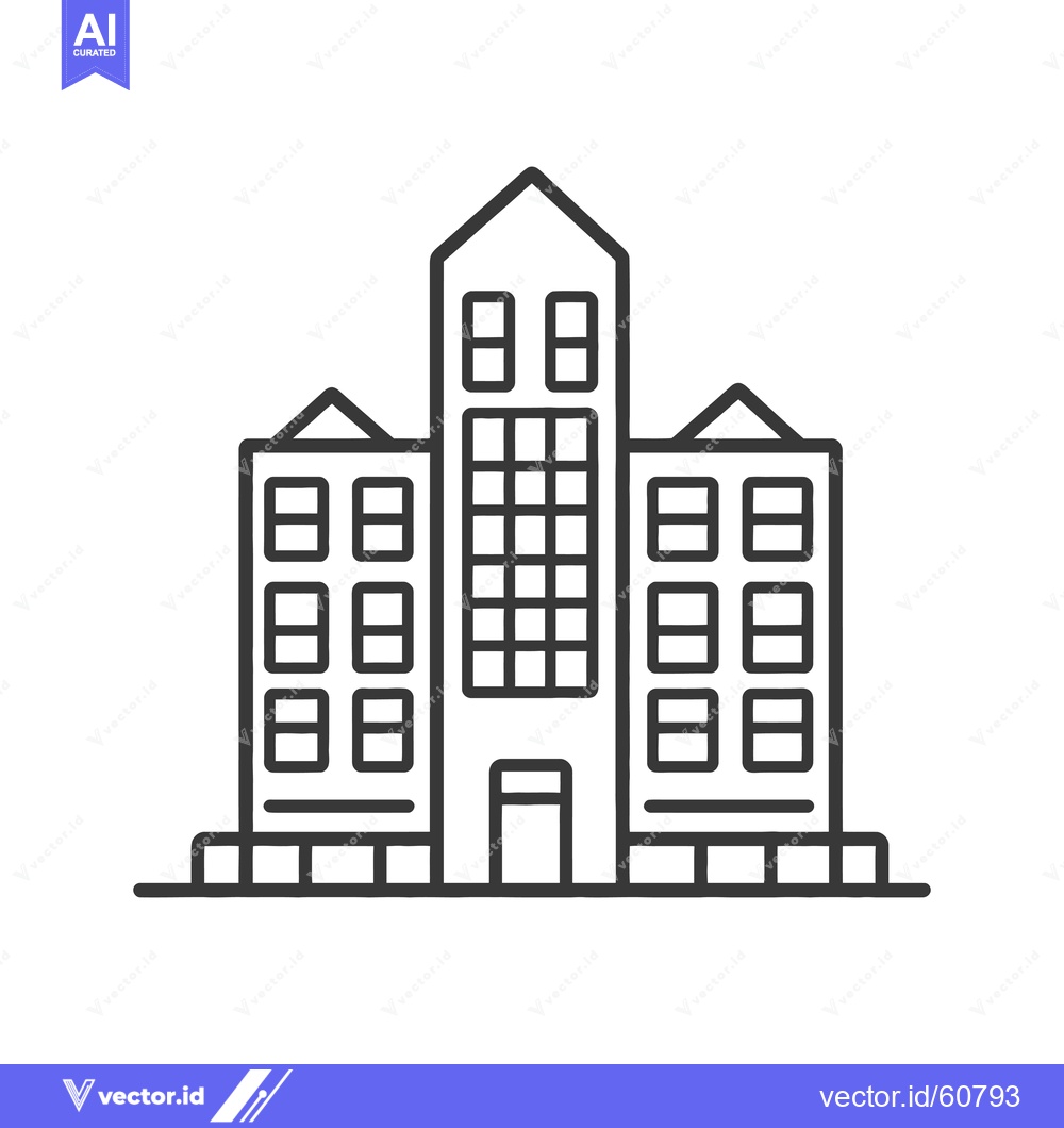 Premium Vector of Three Building Complex Cityscape Architectural Design