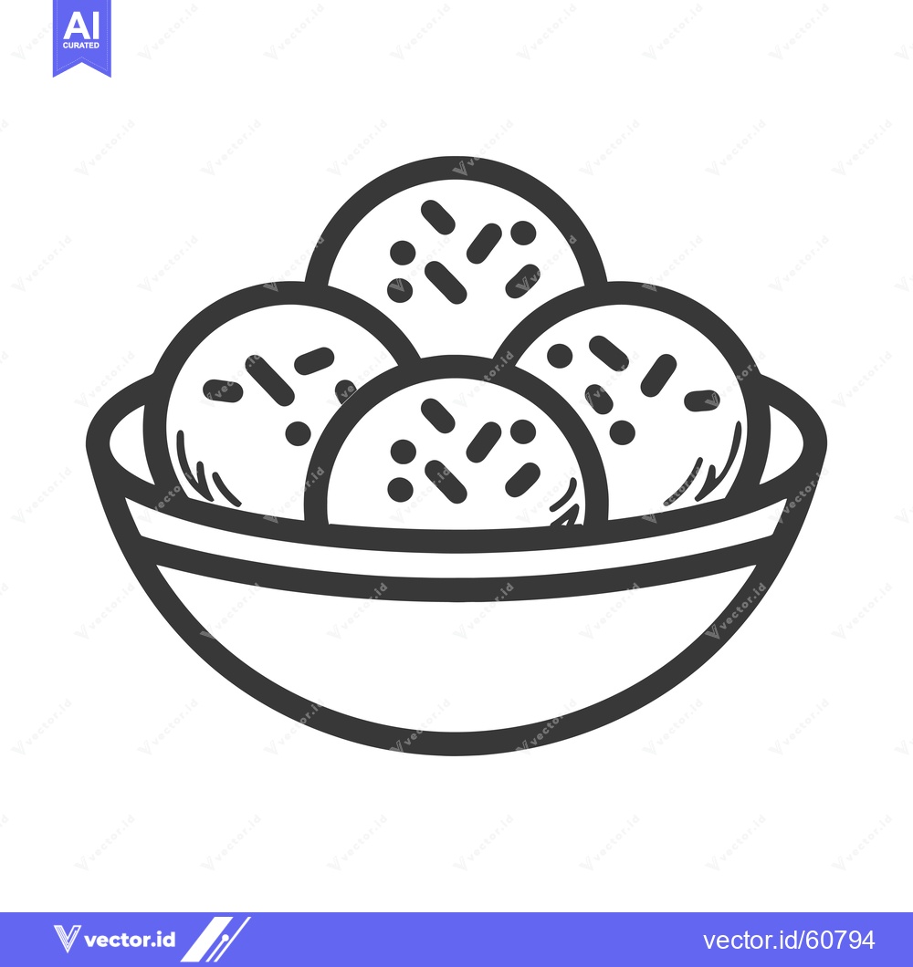 Premium Vector of Four Falafel Balls Served in a Bowl