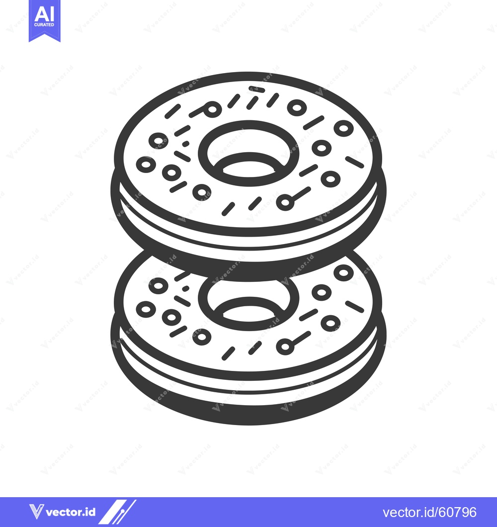 Premium Vector dari Two Sprinkled Donuts Stacked High Above