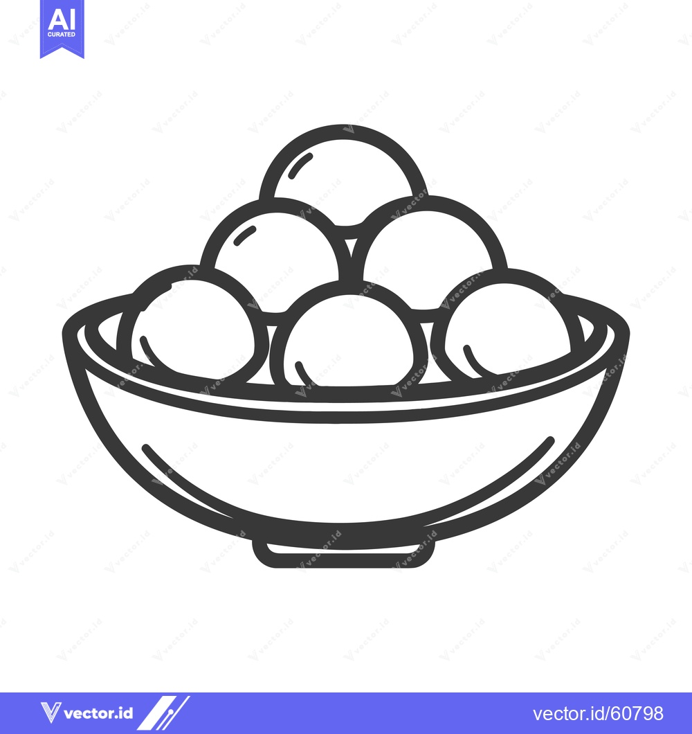 Premium Vector dari A bowl of round sweet treats sits ready to be enjoyed