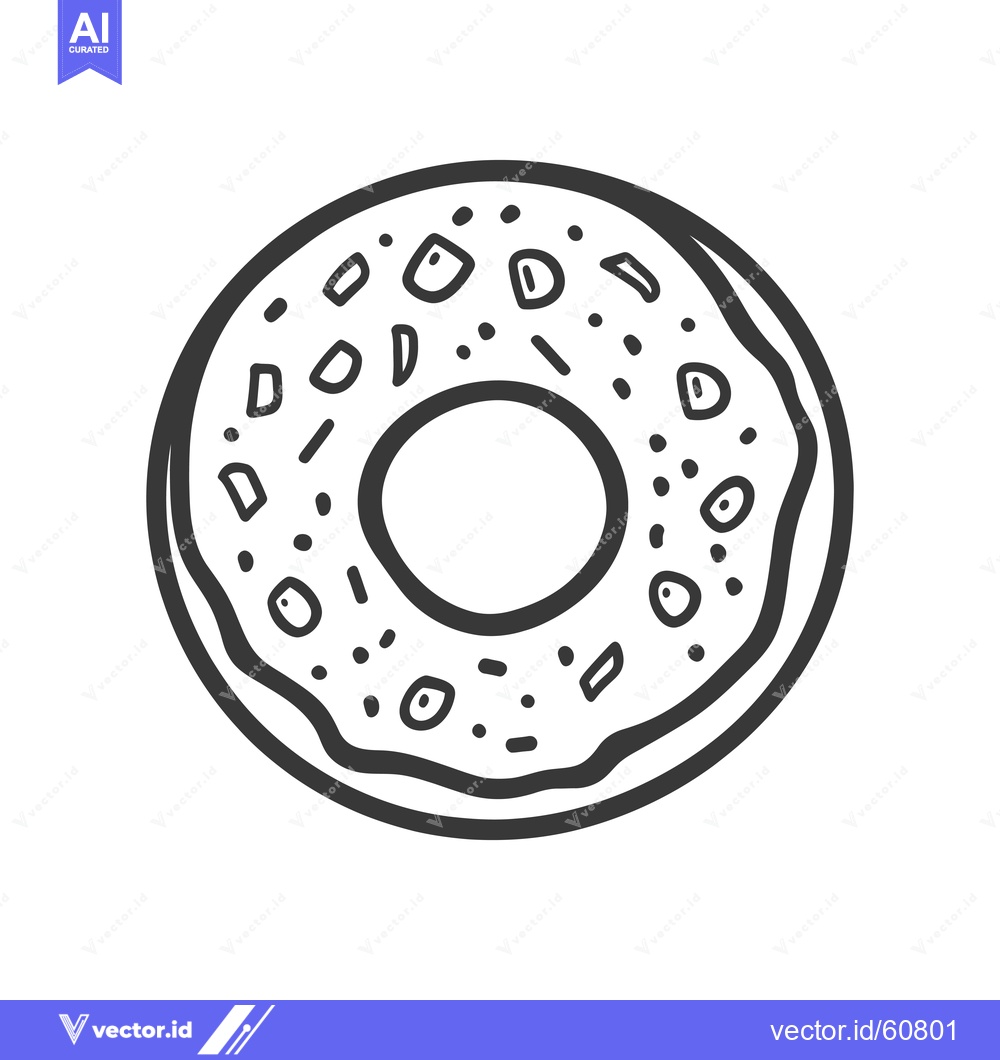 Premium Vector dari A Sprinkled Donut Delightful Sweet Treat