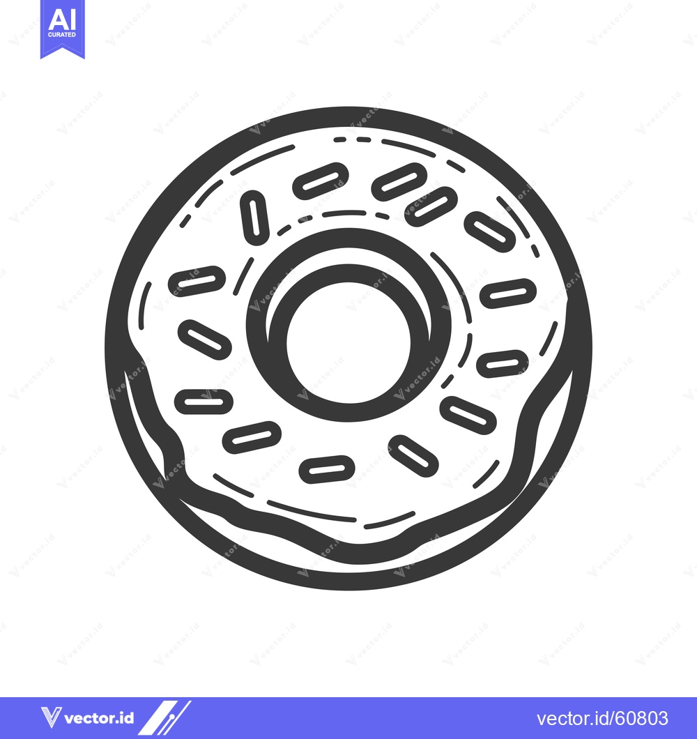 Premium Vector dari A Simple Line Drawing Of A Glazed Donut