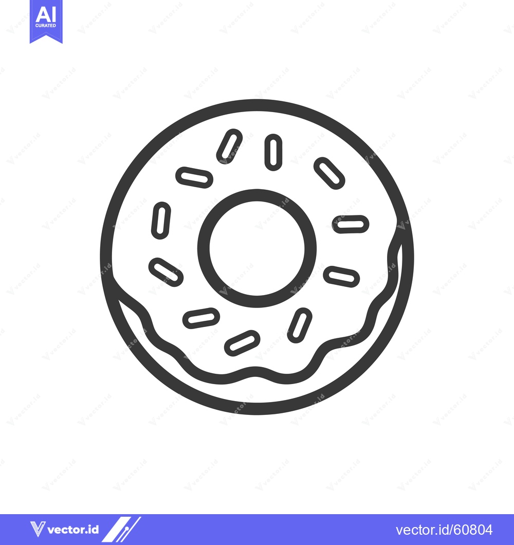 Premium Vector dari A Sprinkled Donut Outline Icon Design