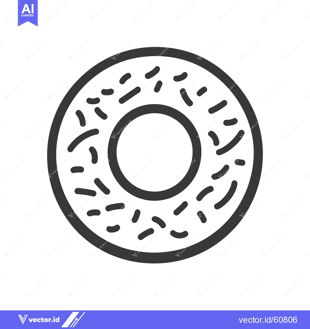 Premium Vector dari Sprinkled Donut Icon Simple Bakery Treat Design