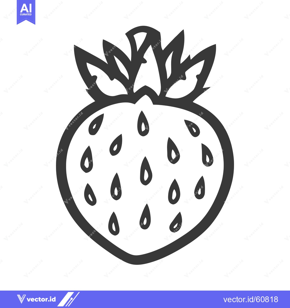 Premium Vector dari A simple line drawing of a strawberry