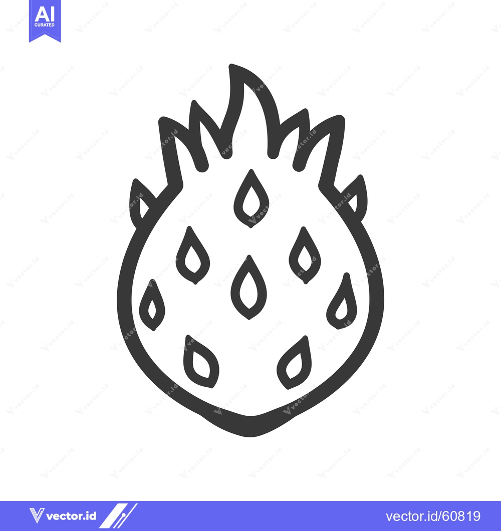 Premium Vector dari Simple Line Drawing Of A Dragon Fruit
