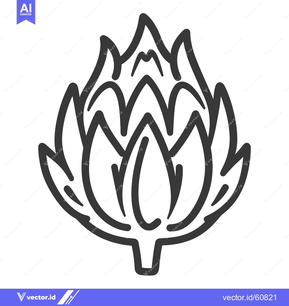 Premium Vector dari A Simple Line Drawing Of An Artichoke