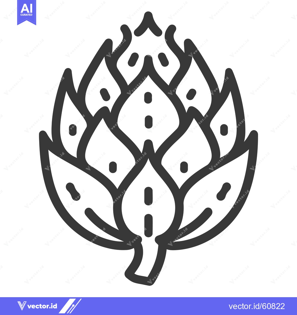 Premium Vector of Artichoke Vegetable Line Art Graphic Design