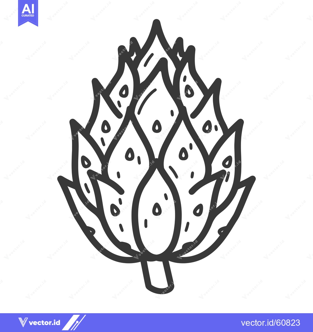 Premium Vector dari A Line Drawing of an Artichoke Vegetable