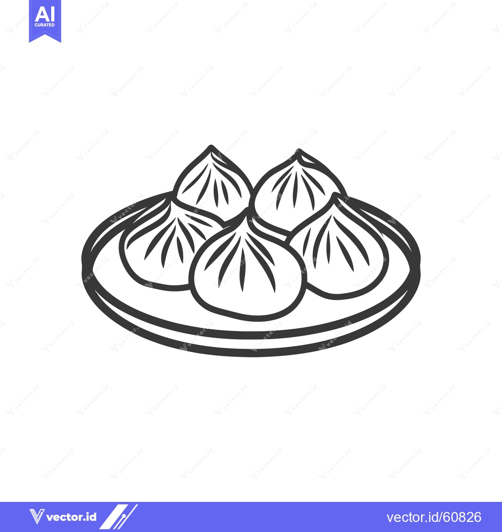 Premium Vector dari Four Steamed Buns Served on a Plate