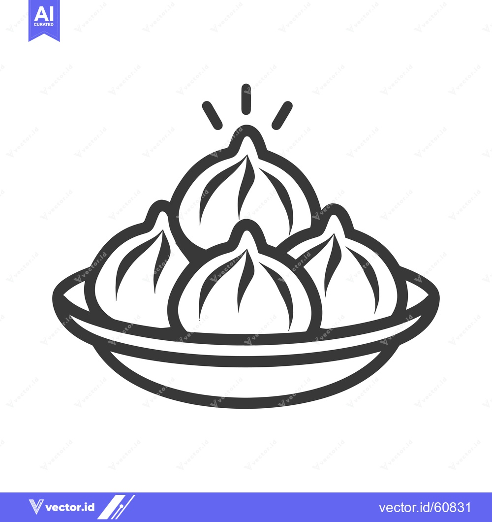 Premium Vector of Steamed buns served on a plate a delicious meal