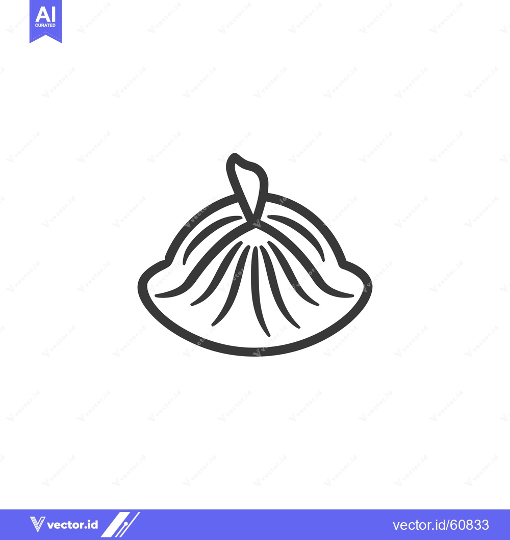 Premium Vector dari Line art drawing of a single khinkali dumpling