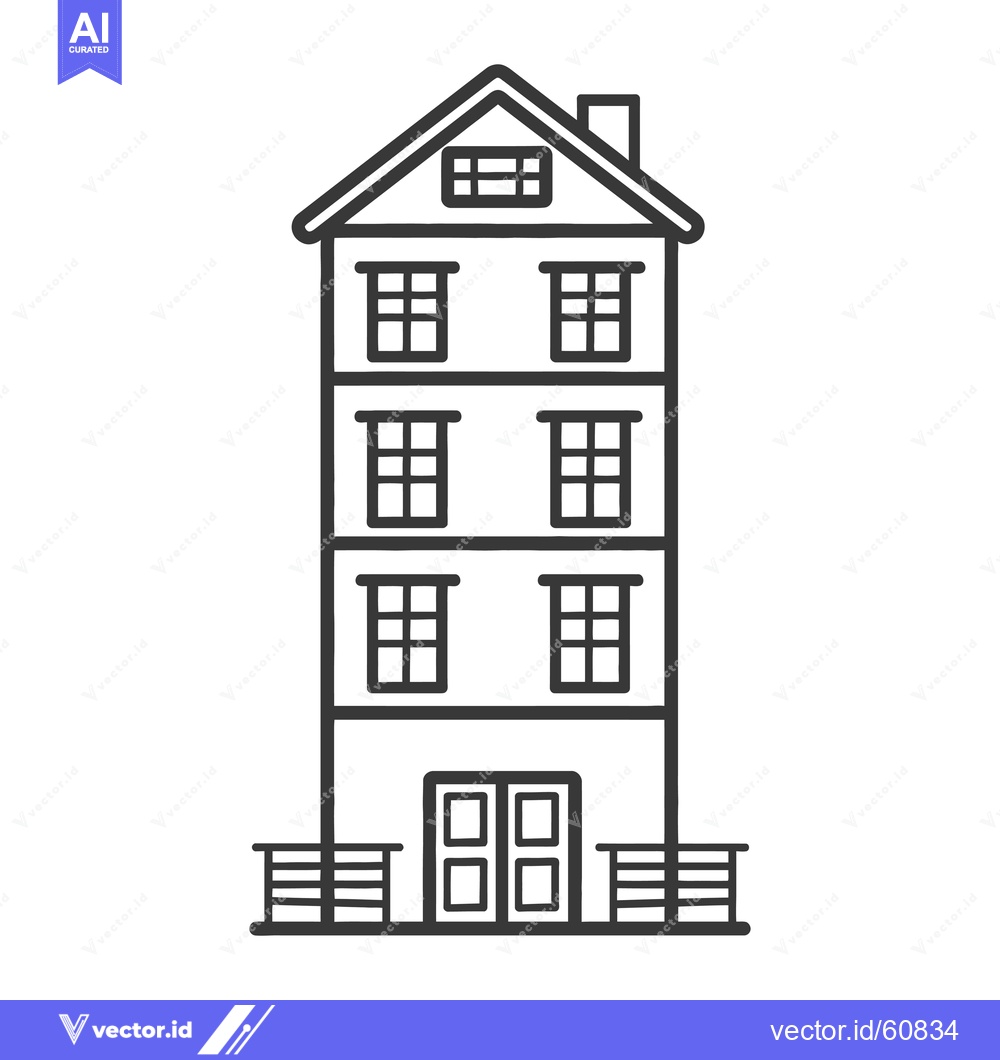 Premium Vector dari A Simple Line Drawing Of A Tall House