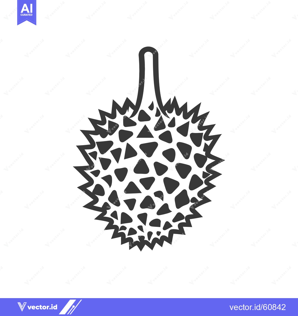 Premium Vector dari A simple line drawing of a durian fruit