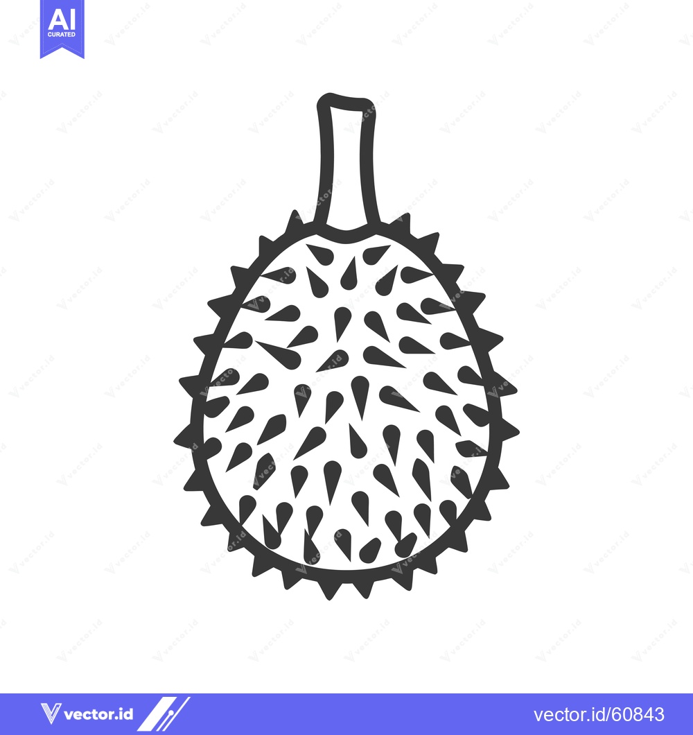 Premium Vector dari Line art drawing of a durian fruit