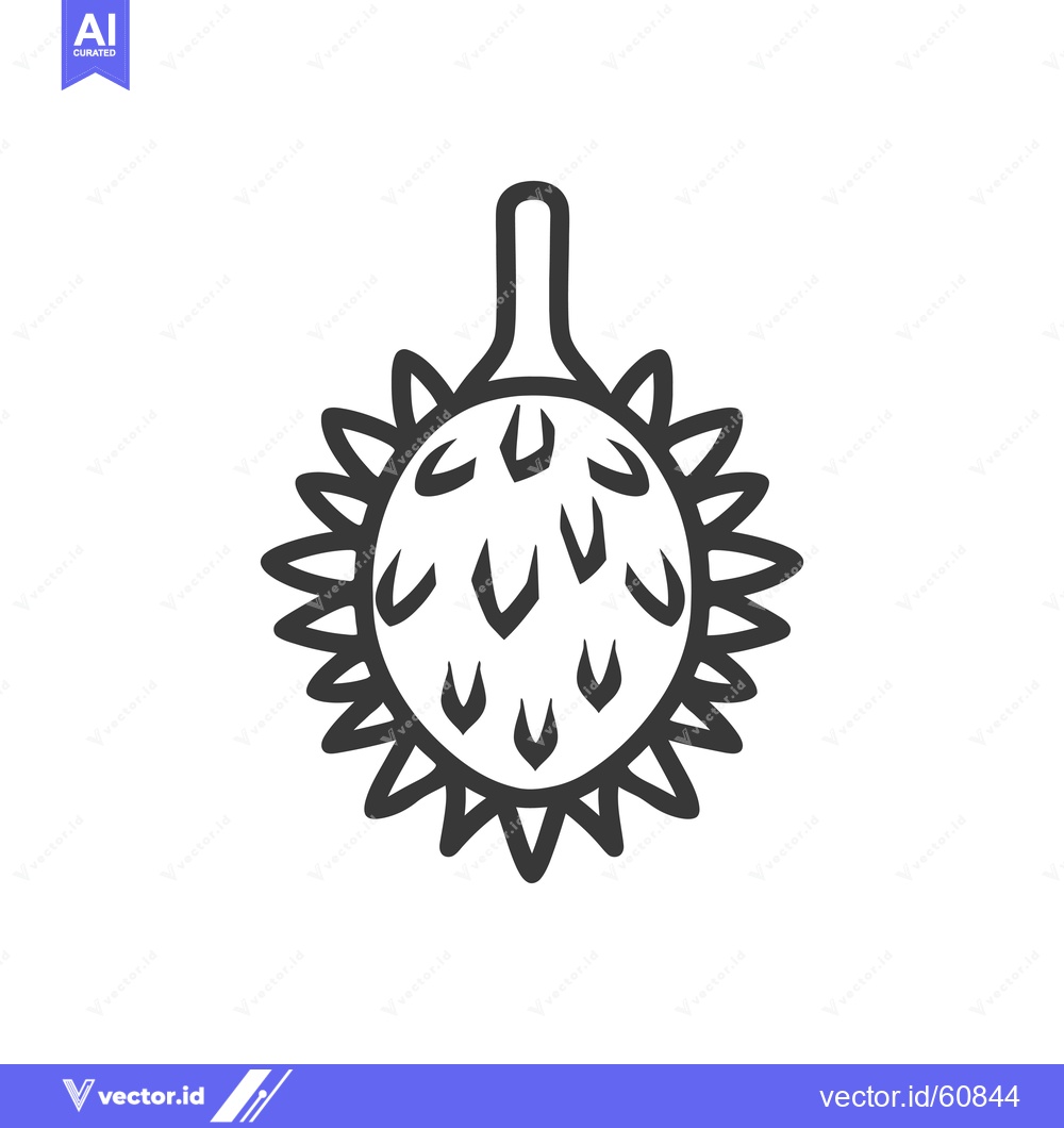 Premium Vector dari Line drawing of a spiky tropical fruit