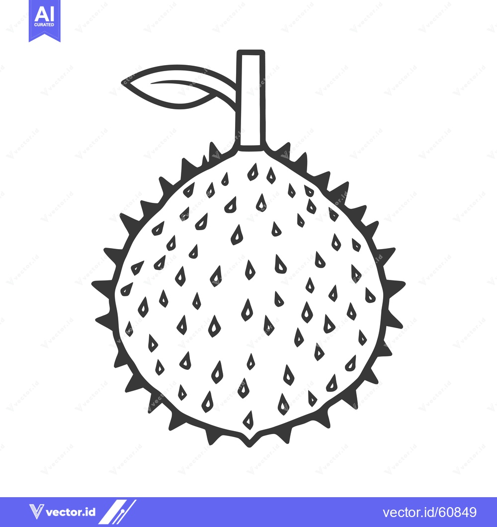 Premium Vector dari A spiky tropical fruit with a leaf