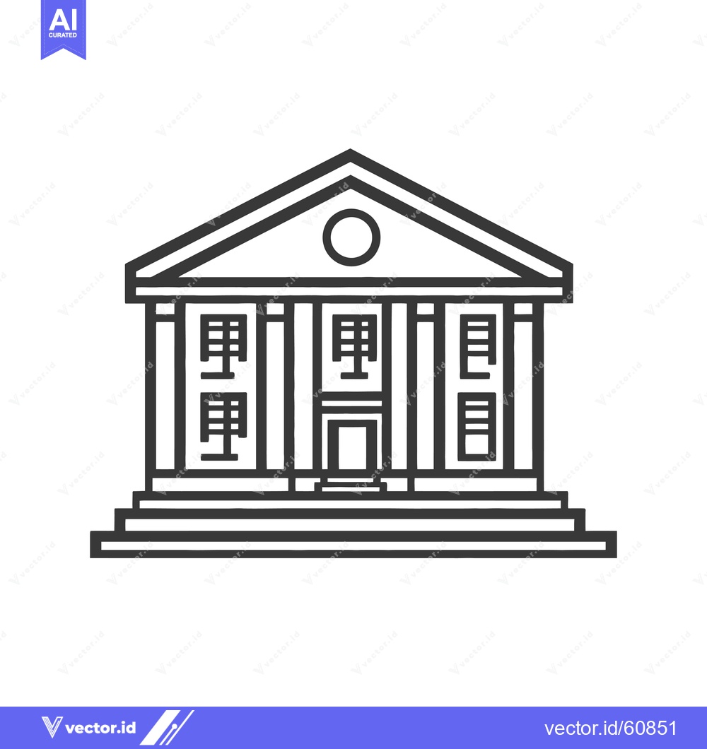 Premium Vector dari Classic Building Architectural Line Drawing Illustration