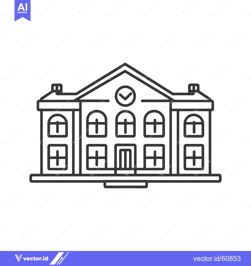 Premium Vector dari Classic Building Design Simple Architectural Illustration