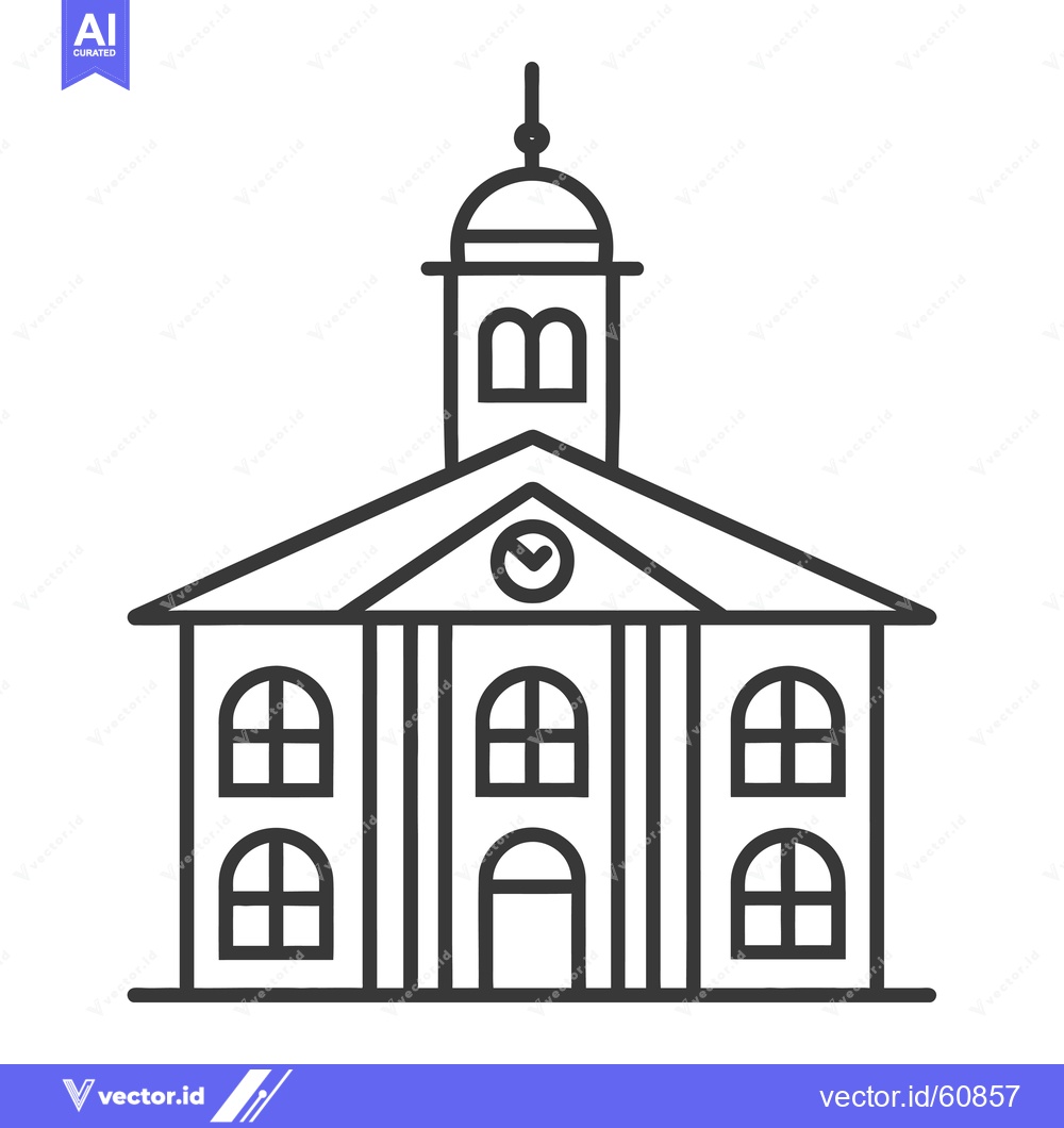 Premium Vector of Line drawing of a classical style government building