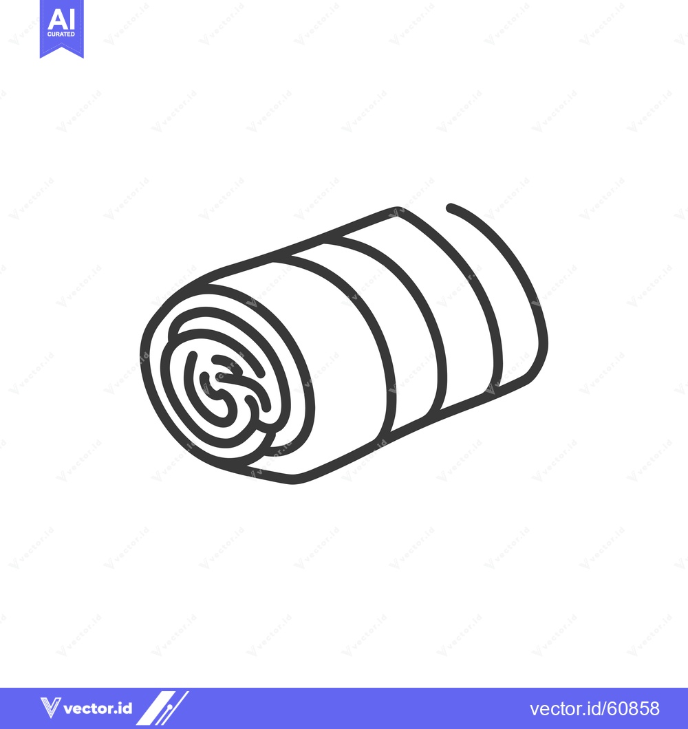 Premium Vector dari Rolled Towel Icon Line Art Design Illustration