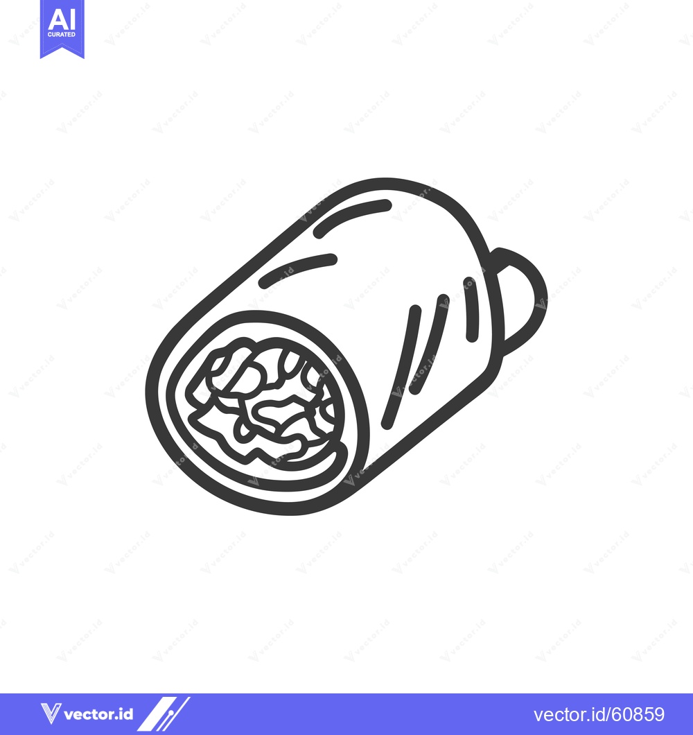 Premium Vector dari A Line Drawing Of A Delicious Burrito