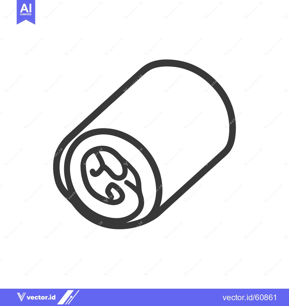 Premium Vector of Line art illustration of a rolled sushi piece