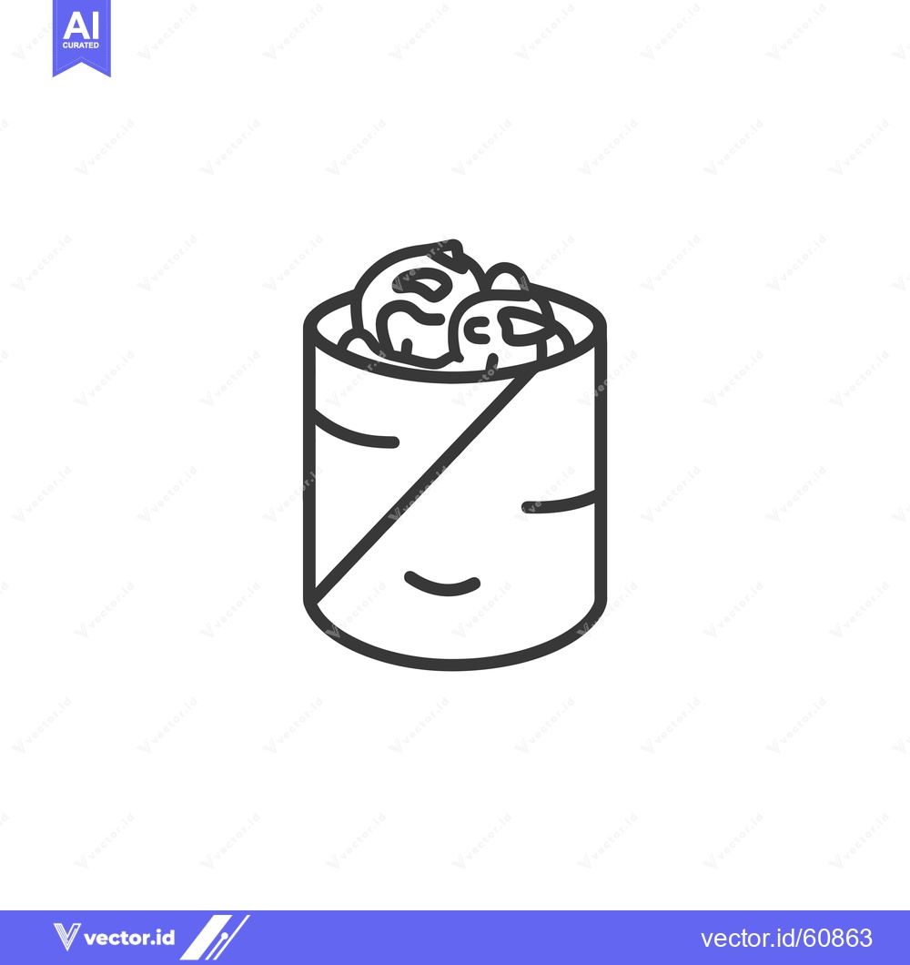Premium Vector dari A Simple Line Drawing Of A Food Wrap