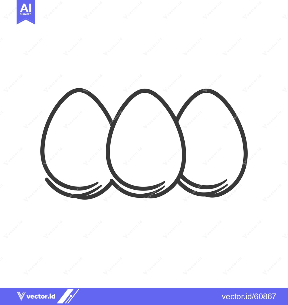 Premium Vector dari Three Eggs In A Simple Line Drawing