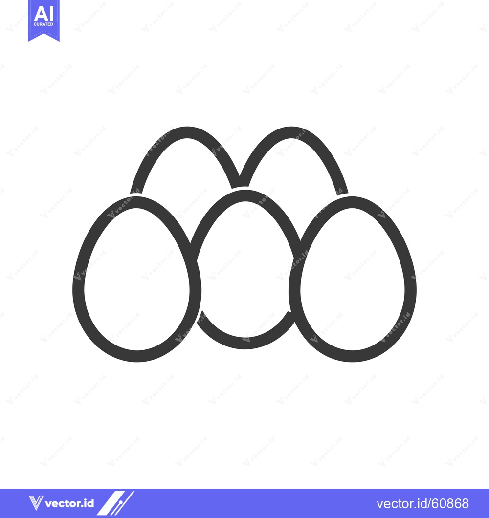 Premium Vector dari Simple Line Drawing of Four Eggs Together
