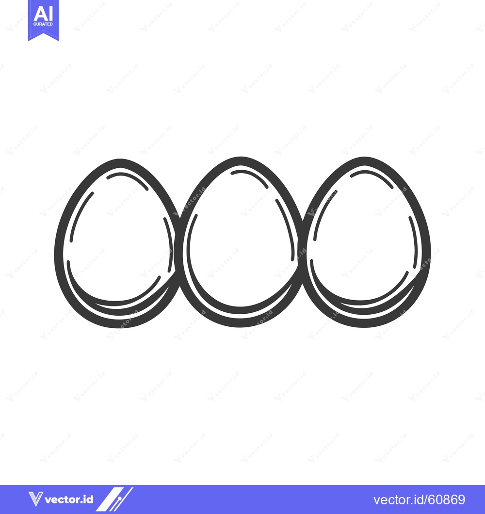 Premium Vector dari Three Eggs in a Simple Line Drawing