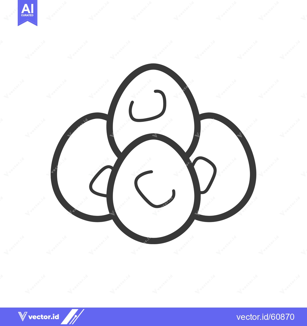 Premium Vector dari Three Eggs Stacked Together Simple Line Art