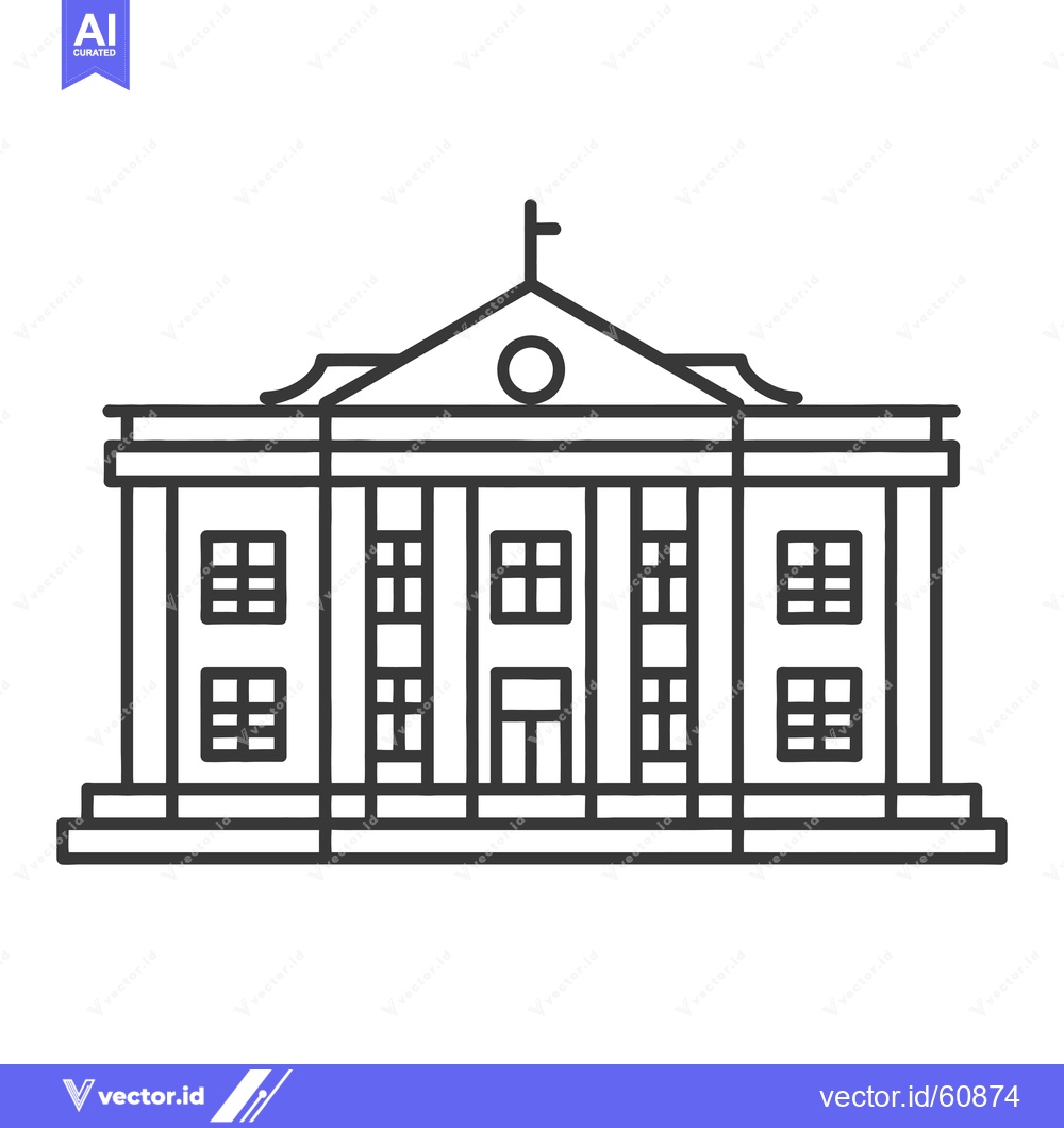 Premium Vector dari Classic Building Architectural Line Drawing Design