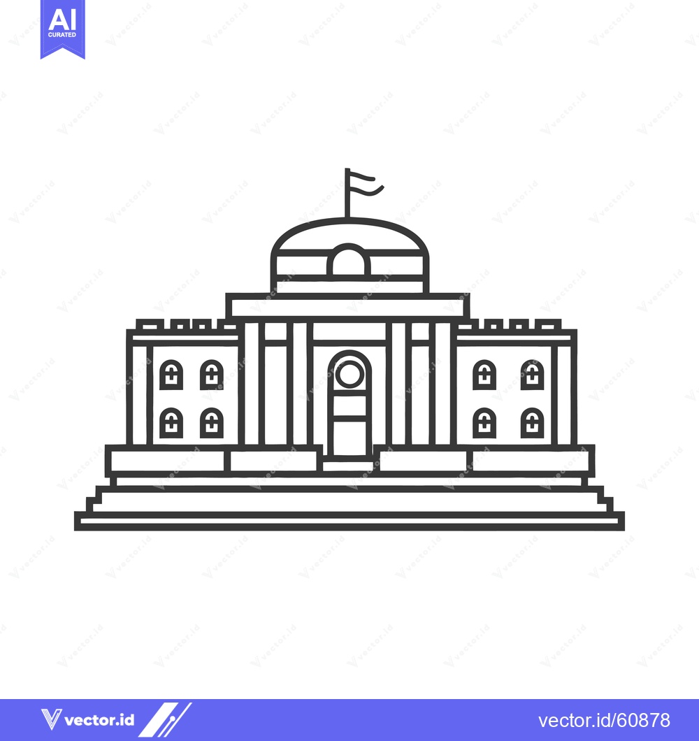 Premium Vector of Government Building Line Art Architectural Design