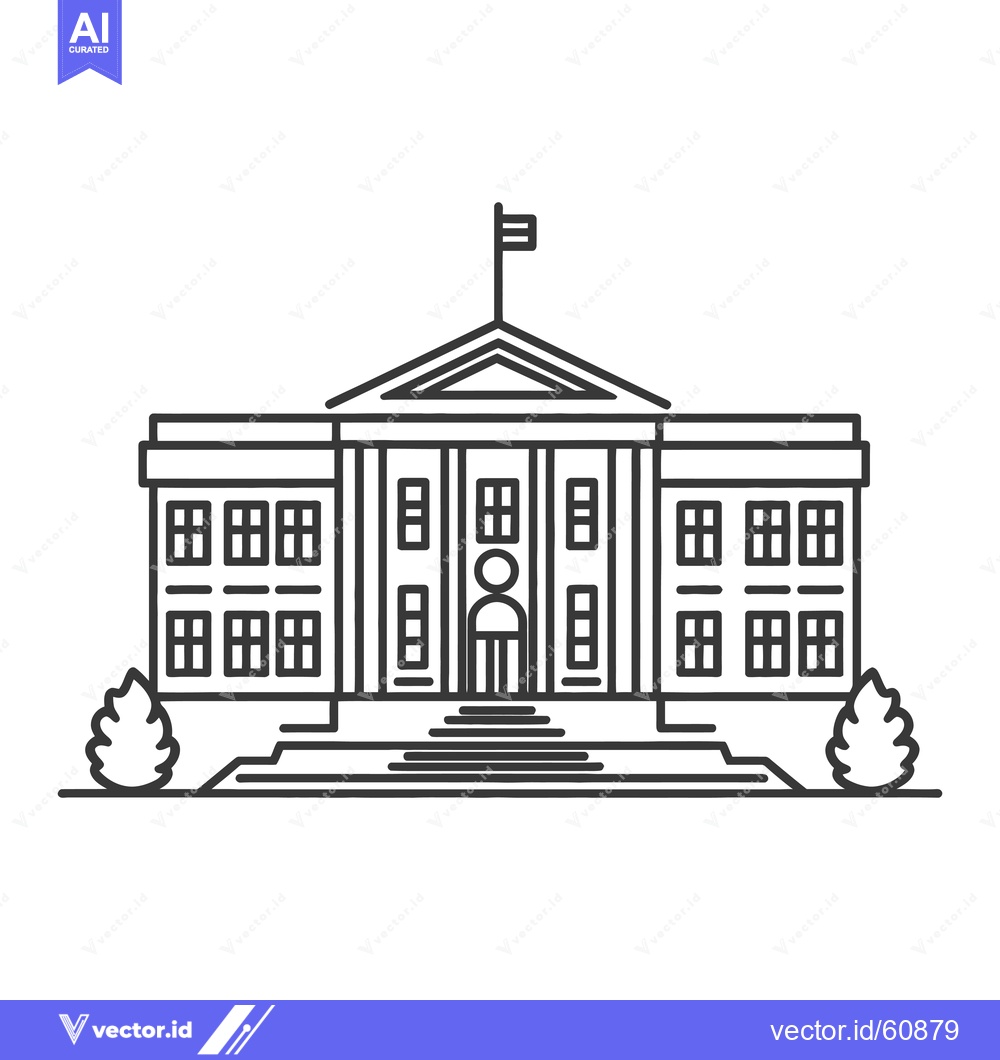 Premium Vector dari Classic Government Building Line Art Illustration