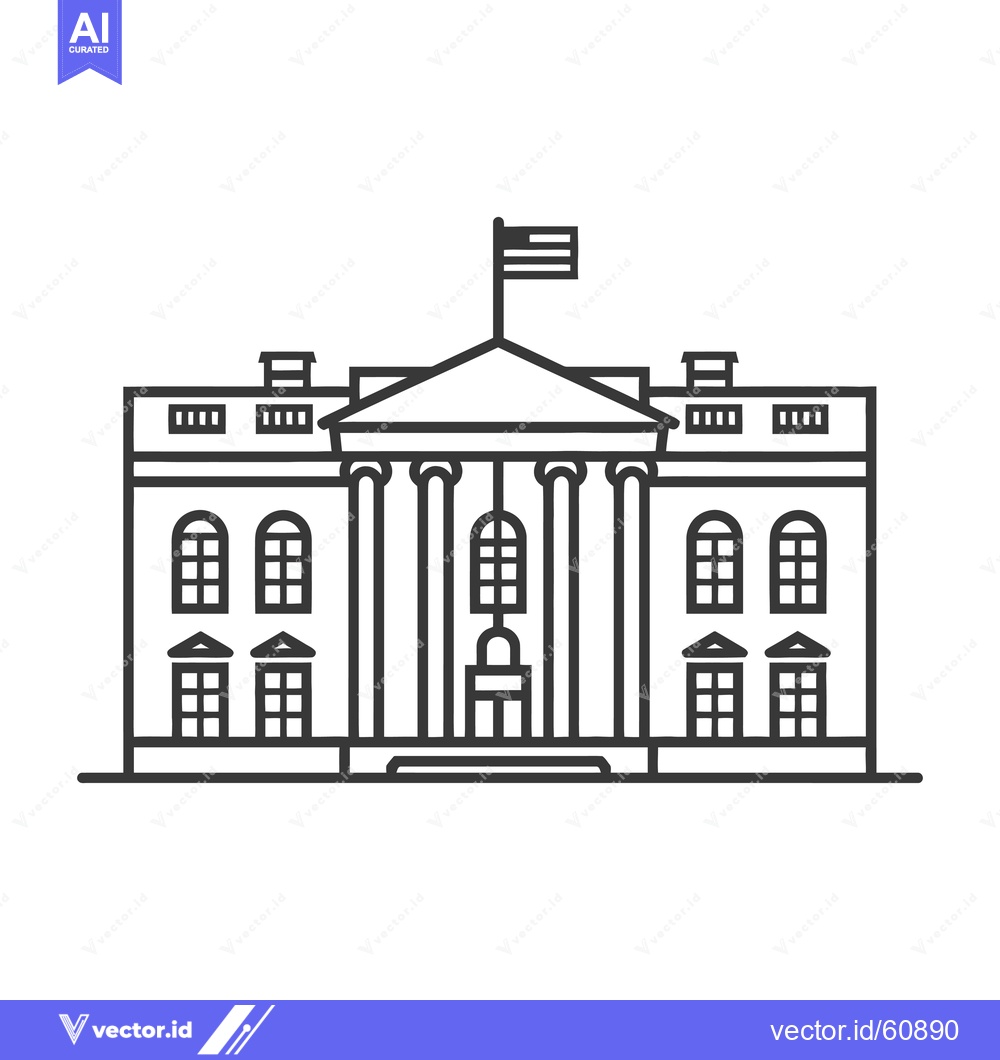 Premium Vector dari Line Art Illustration of the White House