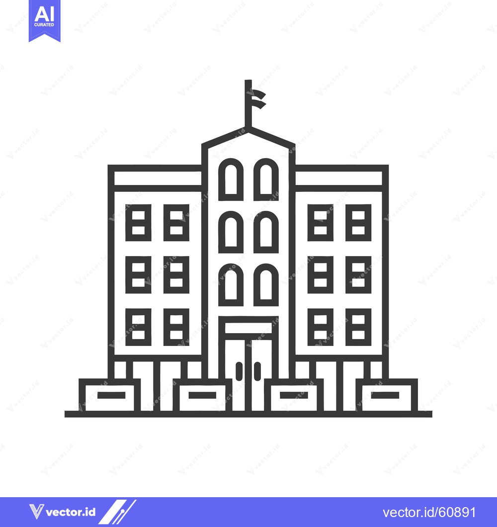 Premium Vector of A Simple Line Drawing Of A Large Building