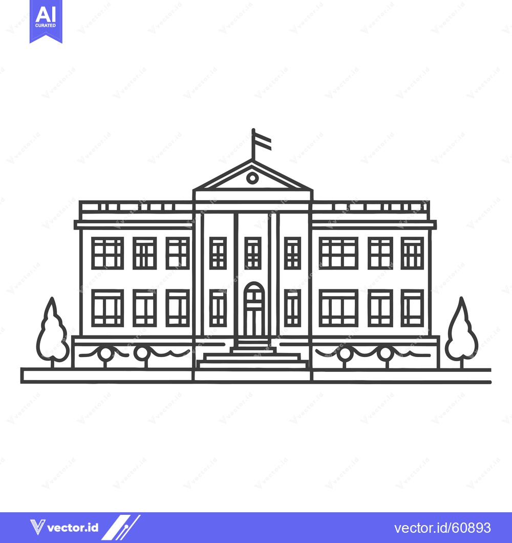 Premium Vector dari Line drawing of a grand government building