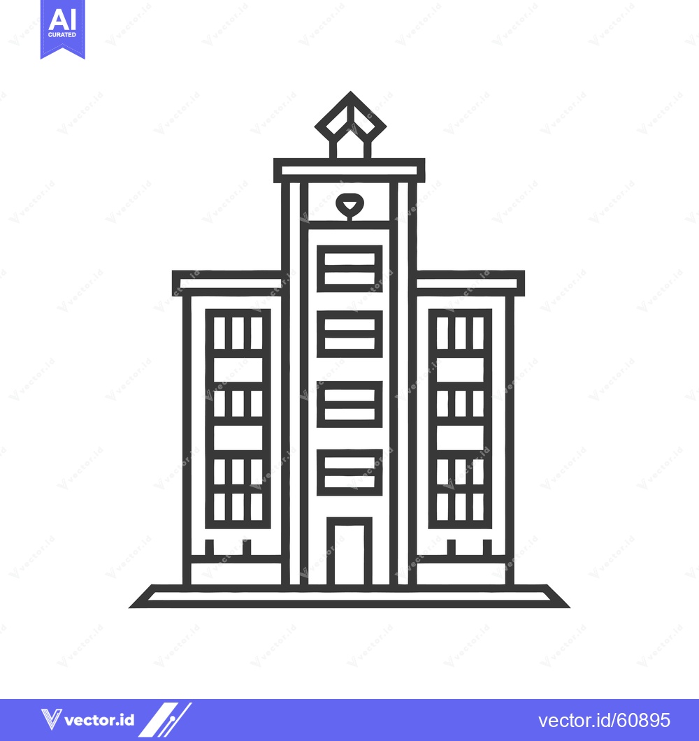 Premium Vector dari Modern building design with central tower and diamond detail