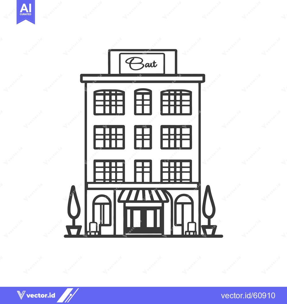 Premium Vector dari A Simple Line Drawing Of A Multi Story Building