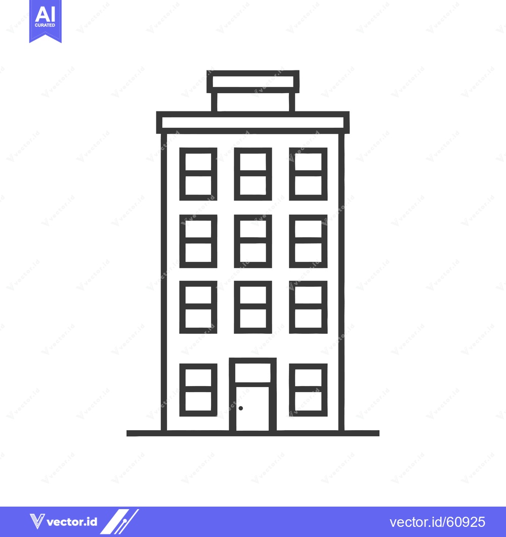 Premium Vector dari Simple Line Drawing Of A Multi Story Building